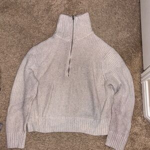 Women's Gray High-Neck Sweater